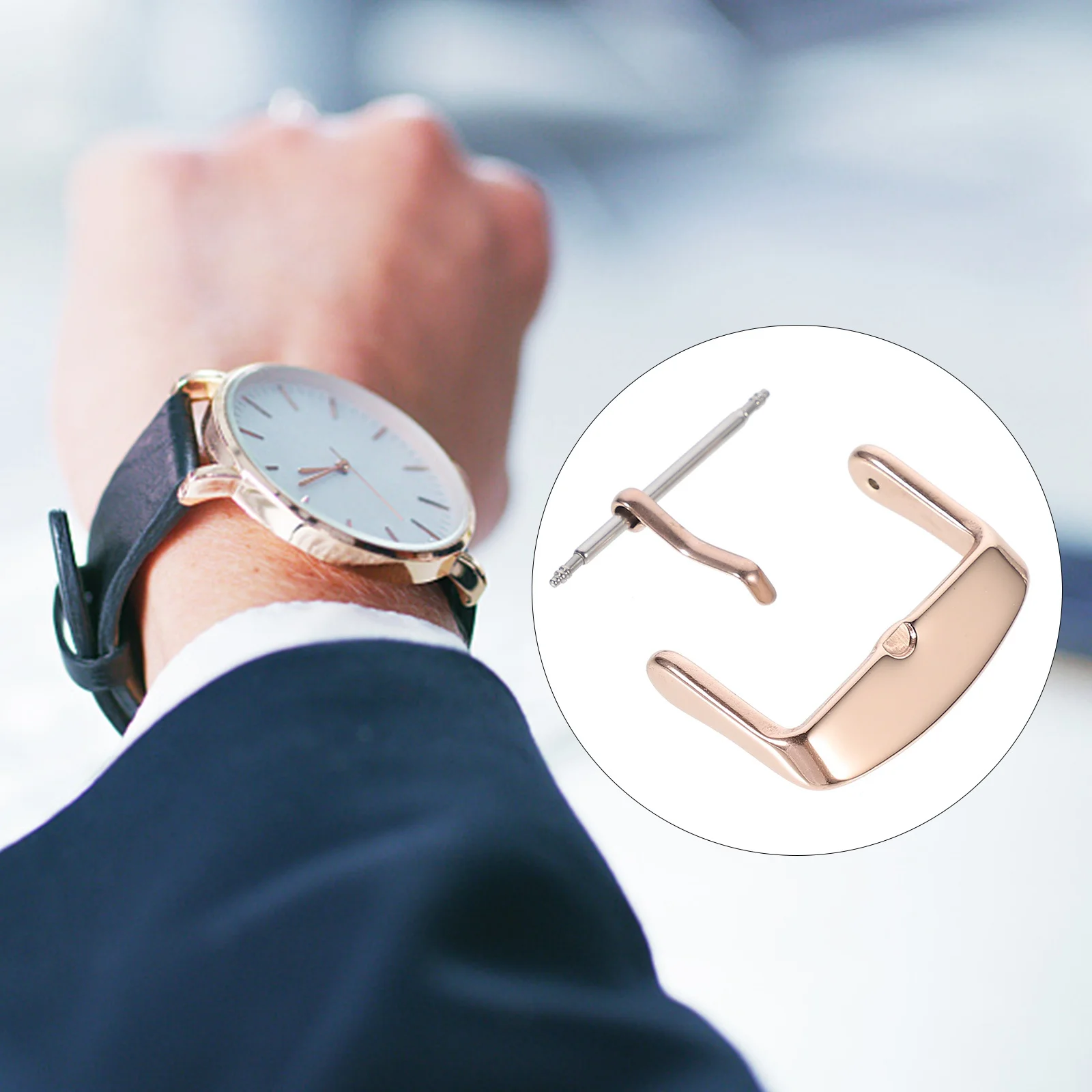 

2Pcs Watch Buckles Stainless Steel Durable Strap Clasps Practical Repair Accessories Universal Fit Watch Band Replacement