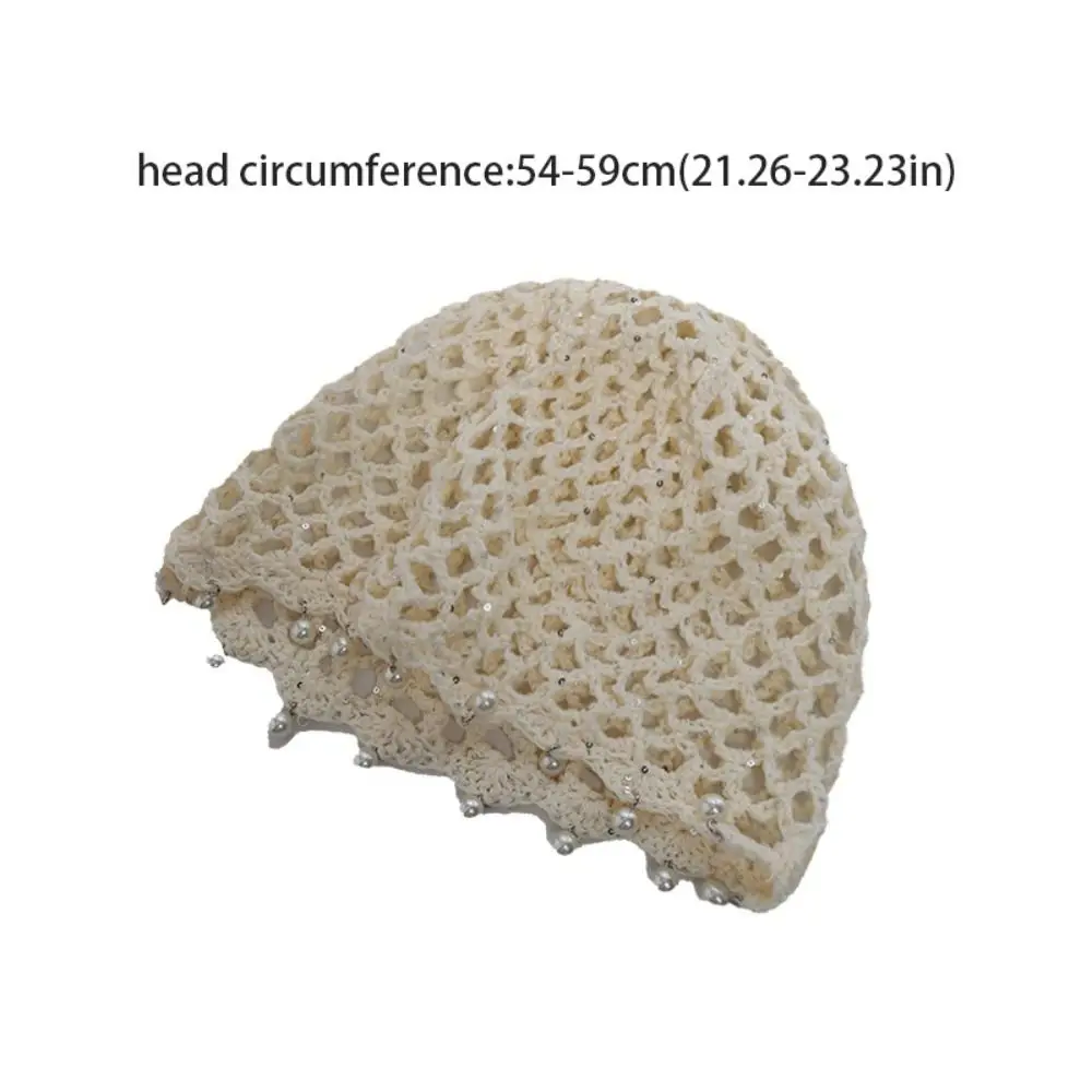 الحلو الكروشيه الجوف محبوك قبعة الخرز شرابات الجوف خارج متماسكة بيني رقيقة البوهيمي نمط العرقية نمط قبعة الملابس والاكسسوارات #3