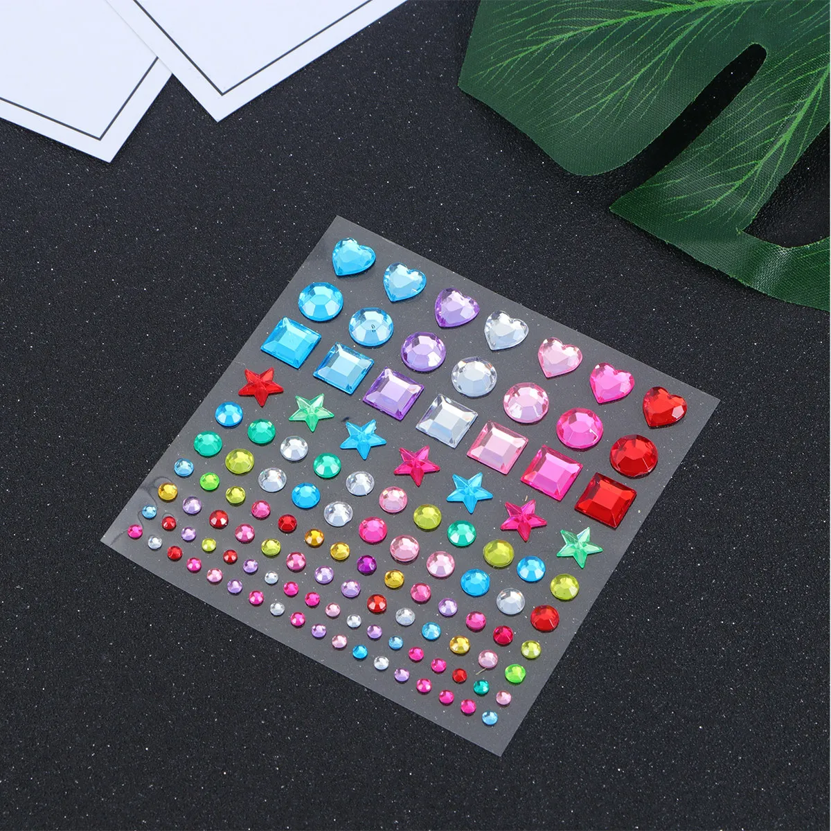 

5 Sheets Acrylic Crystal Rhinestone Stickers for DIY Scrapbooking Art Craft Decoration Colorful 3D Decals Creative Gift