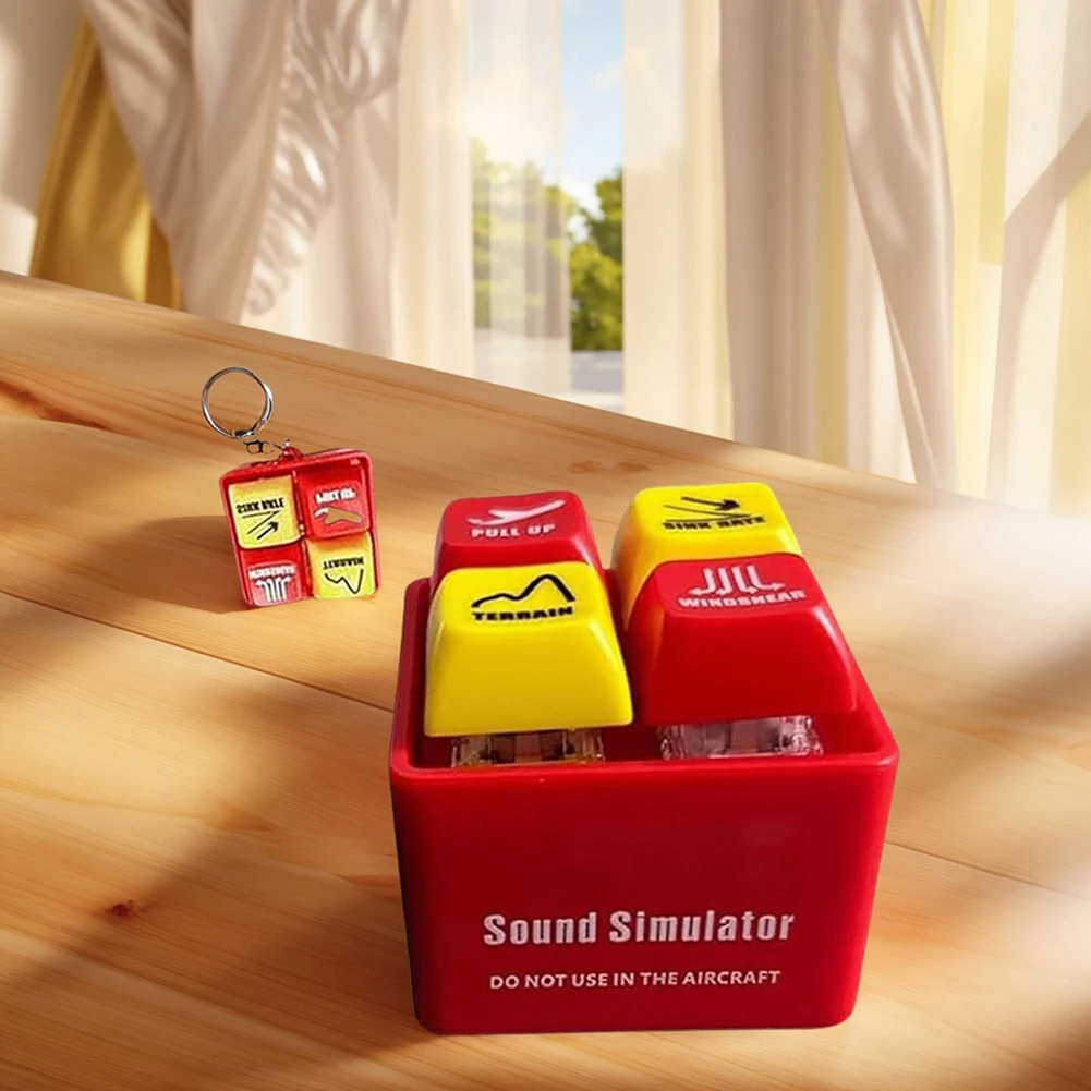 Pilot and Crew Alert Keychain Stress Relief Aviation Cockpit Safety Button Emergency Alert Keychains for Aviation Fans