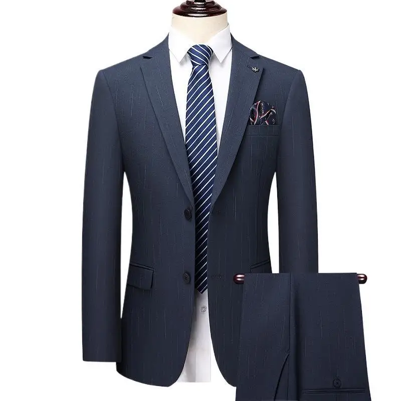 

Autumn and Winter Suit Men's Suit Business Casual Professional Dress Groom Wedding Best Man Suit Two-Piece Set Full Suit
