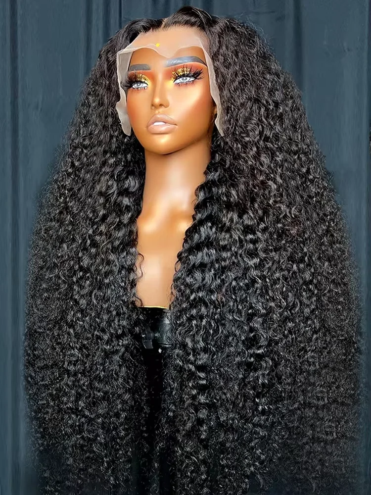 40 46 Inch 13x4 13x6 Volledige Frontale HD Transparant Kant Lange Diepe Golf Braziliaanse Remy Menselijk Haar Pre geplukt Pruiken 200 Dichtheid - afbeelding 2