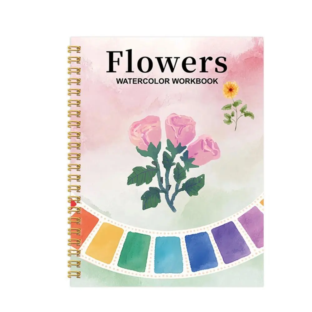 Beginner-Friendly Watercolor Workbook With 12Color Paint Set Art Crafts Painting Supplies Watercolor Paint Book Animal Flower