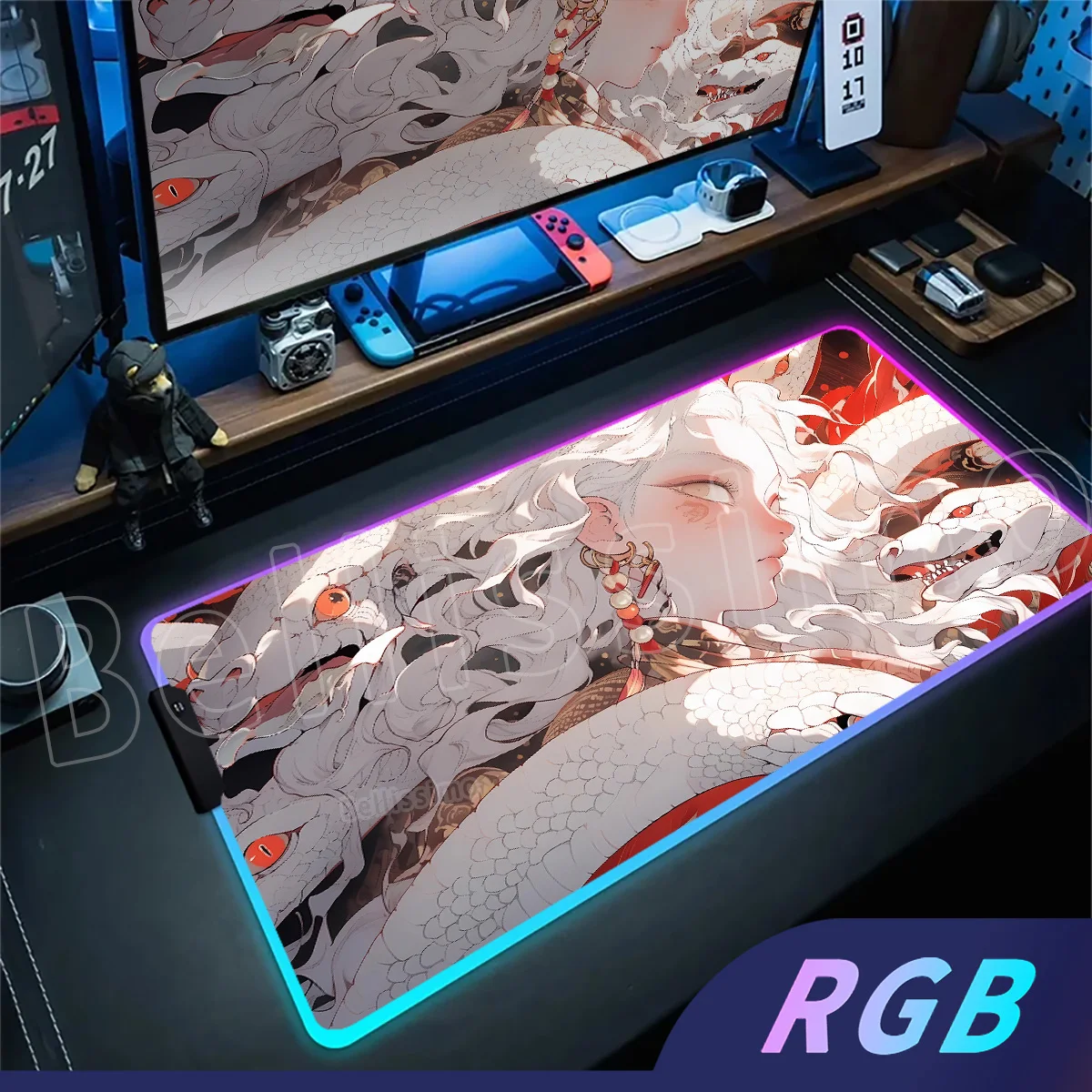 

Balcony Living Room Entrance Carpet RGB Japanese Office Desk Mat Black and White Mousepad Cloud Art Xxl Mouse Pad Game Deskmat