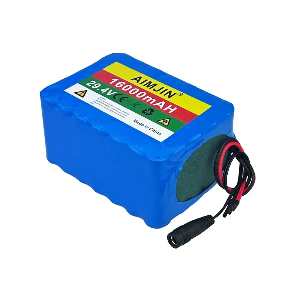 AIMJIN 7S5P 29.4V 16Ah Battery Pack 500W 24V 16000mAh Lithium ion Battery for Wheelchair Electric Bicycle + 2A Charger