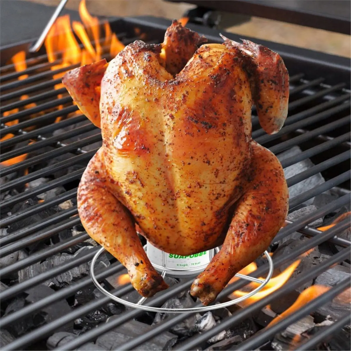 giftnew 4 Pcs Beer Can Chicken Holder for Grill Smoker Oven Vertical Stainless Steel Beer Butt Chicken Holder Stand for Grilling