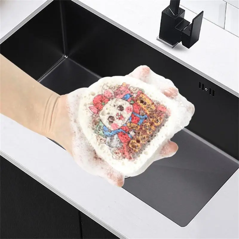 10~100PCS Scouring Pad Double-sided Household Wood Pulp New For Removing Oil Kitchen Gadget Wood Pulp Sponge Compressed