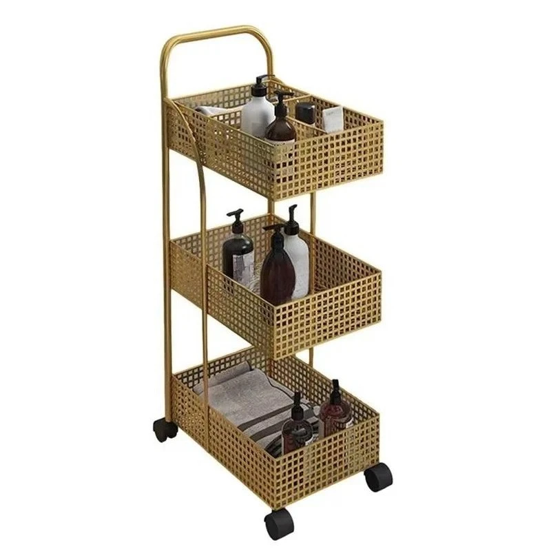 Newly Designed Kitchen Bathroom Storage Rack with Trolley for Beauty Salon Restaurant