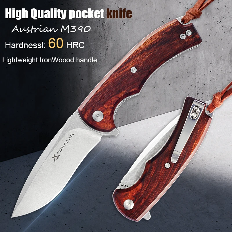 M390 Powdered Steel Folding Knife Camping  Outdoor Survival Pocket knife Fishing and Hunting Knife EDC Tools Paring knife