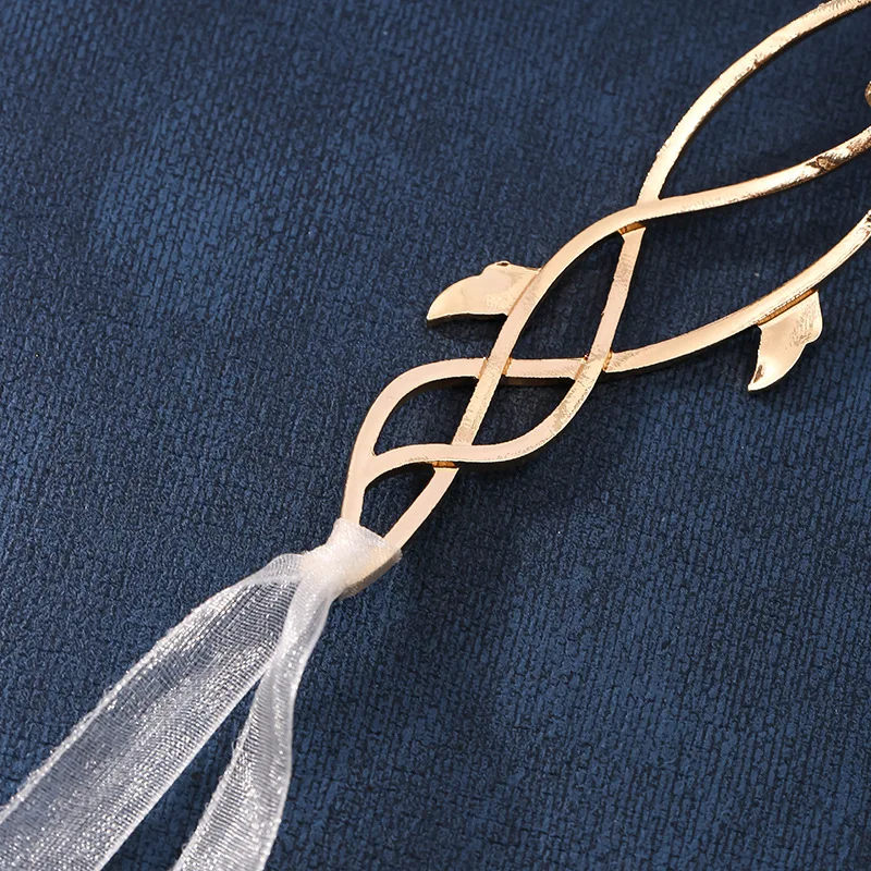 Ribbon Goddess Cosplay Forehead Round Elves Crowns Tiara Women Vintage Leaf Headband Bridal Hair Accessories Wedding Headpieces