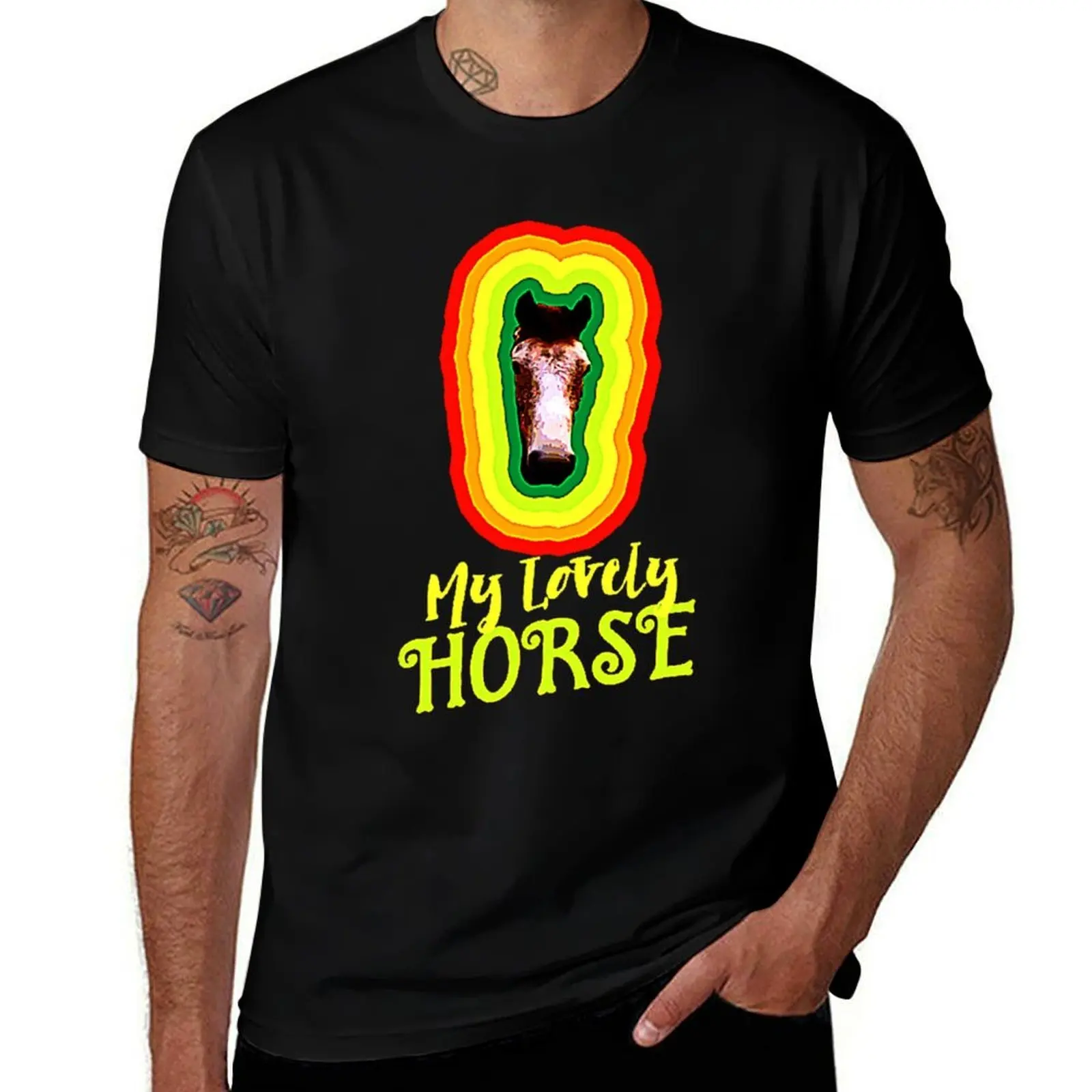 

My Lovely Horse T-Shirt man t shirt heavy cotton graphic t shirts for man black cotton t-shirt plain for man package T-Shirt