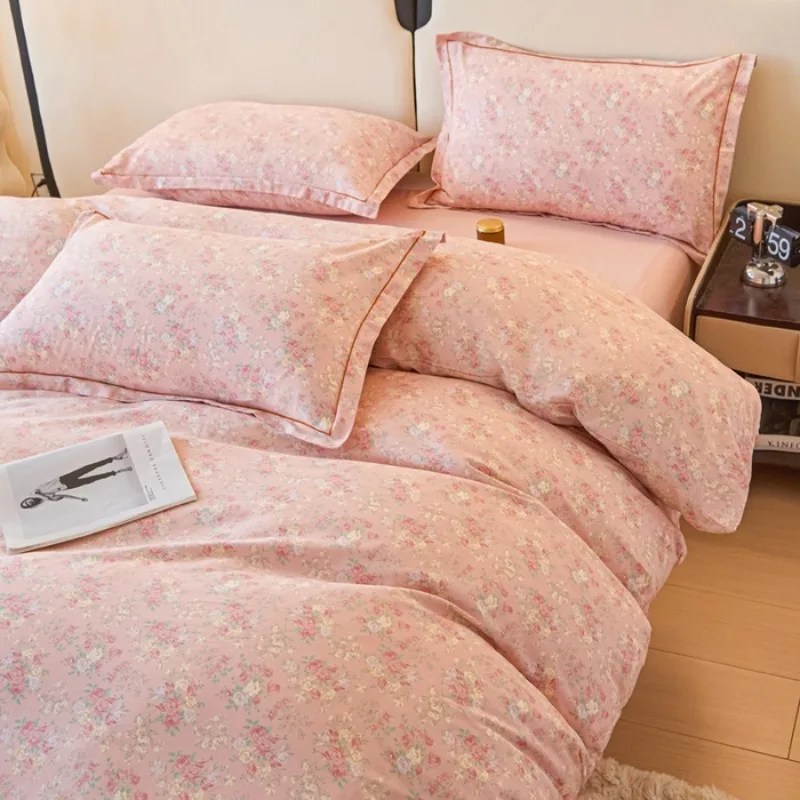 

1 piece of summer 100% cotton quilt cover, pure cotton, large/extra large bed cover, small fresh herringbone pattern