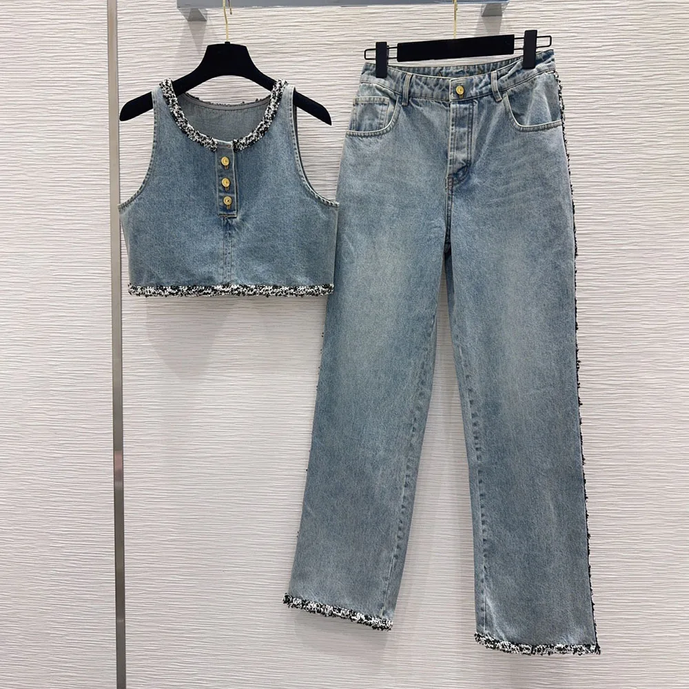 

High-quality 2026 summer new women's fashionable tank top and long pants set is suitable for daily wear xy2640827