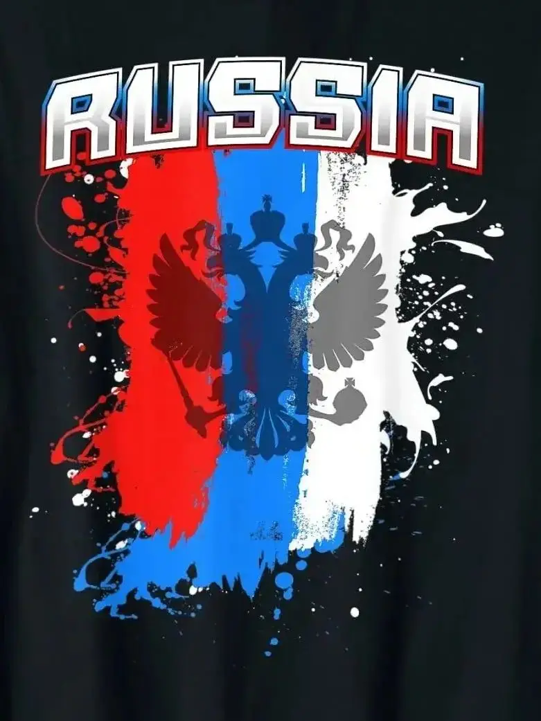 Splash Design Russian Double-headed Eagle Flag T-Shirt 100% Cotton O-Neck Summer Short Sleeve Casual Mens T-shirt Size S-3XL