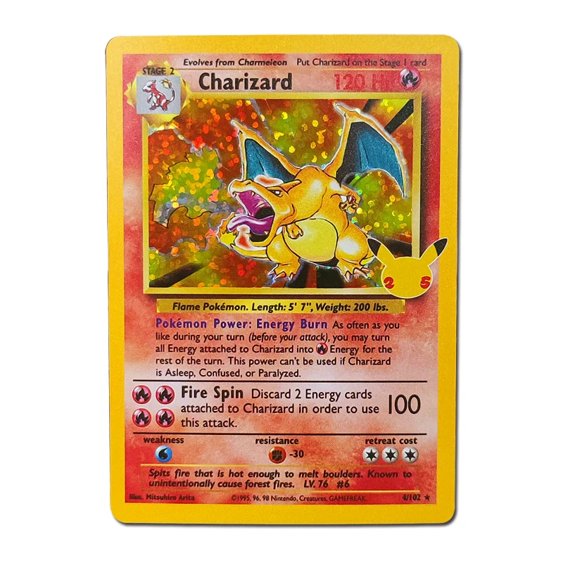 DIY 1996 First Edition PTCG Flash Card Charizard Blastoise Venusaur Mewtwo 25Th Anniversary Collection Kids Gift Toys