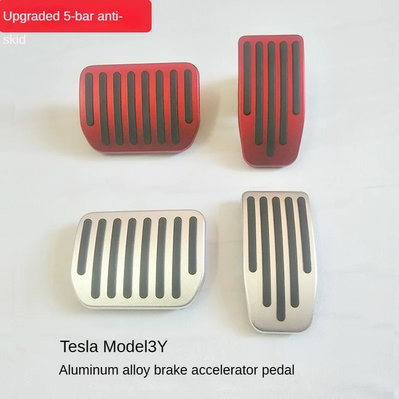 For Tesla Model3Y Brake Gas Pedal Electric Door Pedal Aluminium Alloy Non-slip Rest Foot Pedal