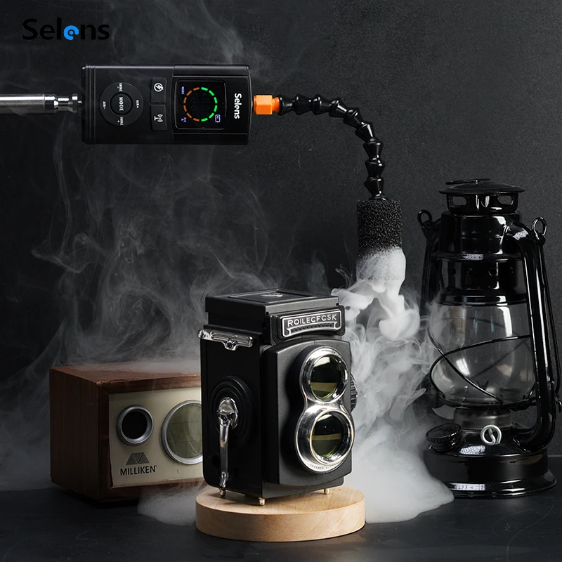 Selens Wireless Control Fog Machine Photography Studio Dry Ice Smoke Atmospheric Haze Machine with Atomized Liquid Timeable