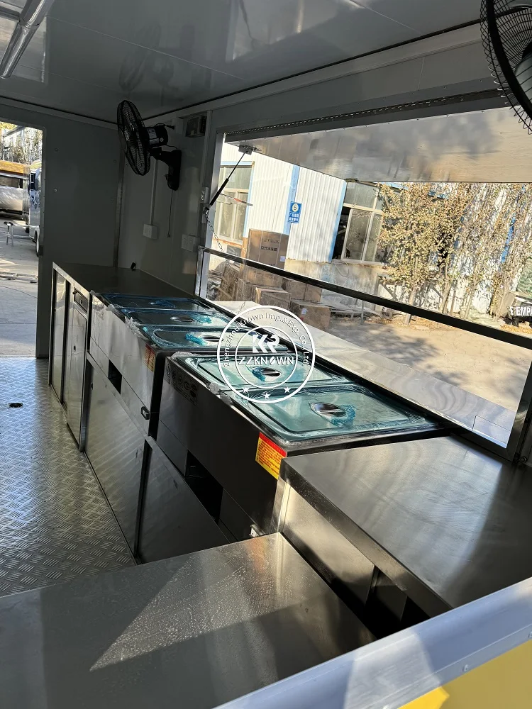 Customized Food Trailer Mobile Food Kiosk Truck Kitchen for Hamburger Cart Hot Dog Van with DOT certification