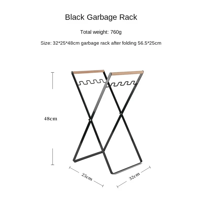 Imagem -06 - Folding Garbage Bolsa Hanger Folding Crab Stand tipo de Madeira Camping Bolsa Rap & Tools