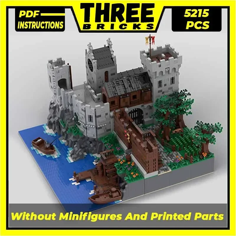 Moc blocos de construção fortaleza modelo castelo medieval tijolos técnicos diy montagem brinquedos construção para crianças presentes do feriado