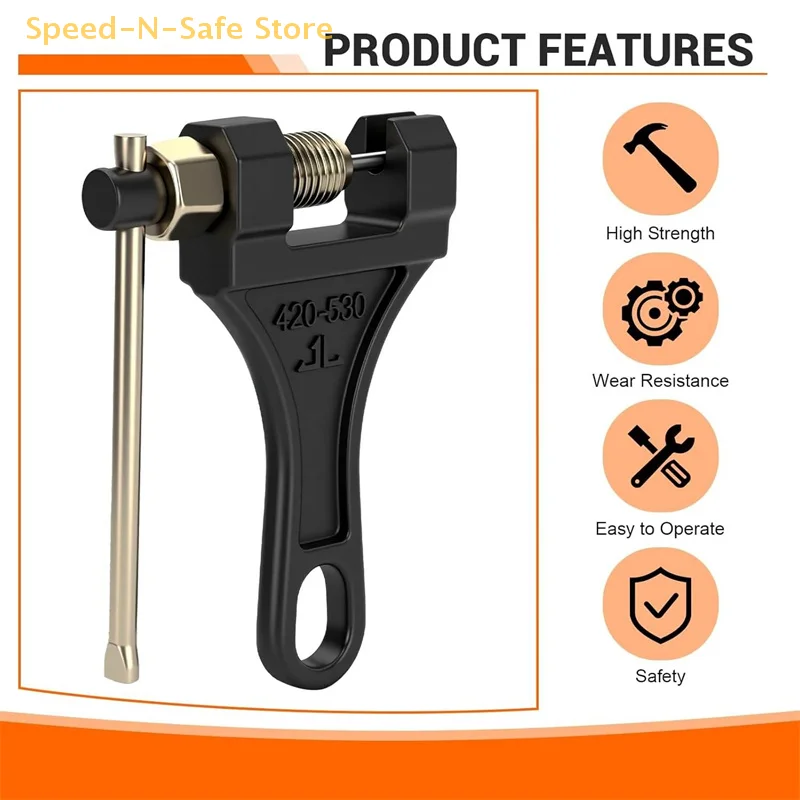 Universal Chain Breaker Tool For All-Terrain Vehicles – Durable Steel Design For 420-530 Chains, Easy DIY Motorcycle Repair view 4