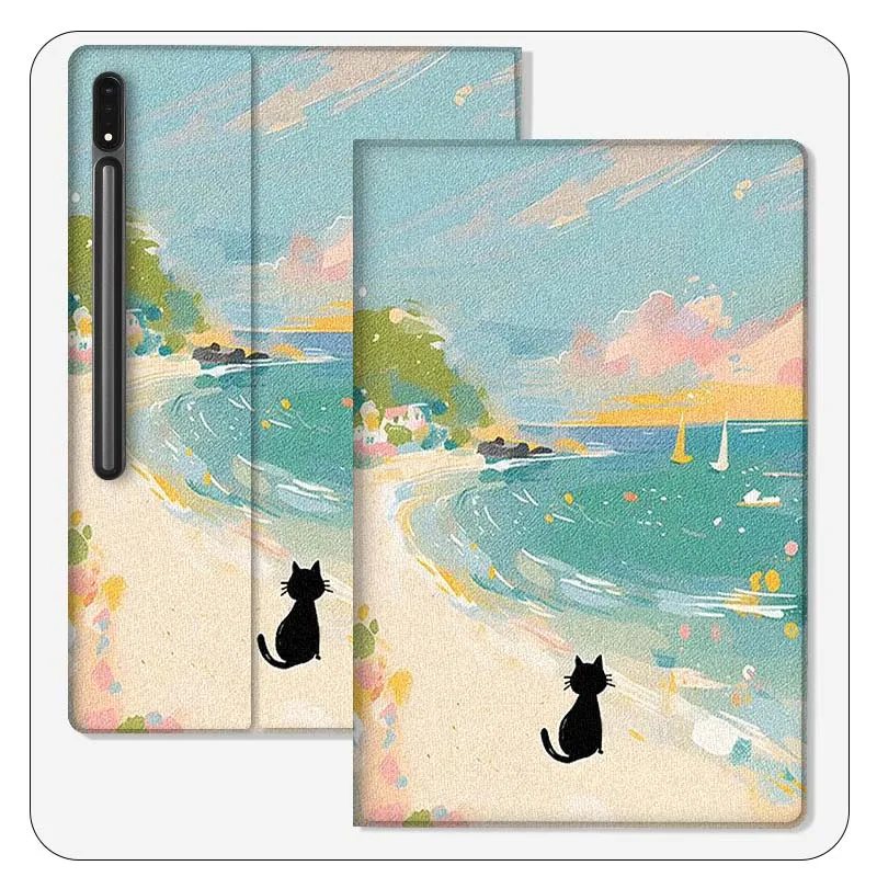 

Capybara Colorful Cartoon Cat For Samsung Galaxy Tab S9 S10 S6 S7 S8 FE Plus Lite Inch Foldable Cover Tablet Case