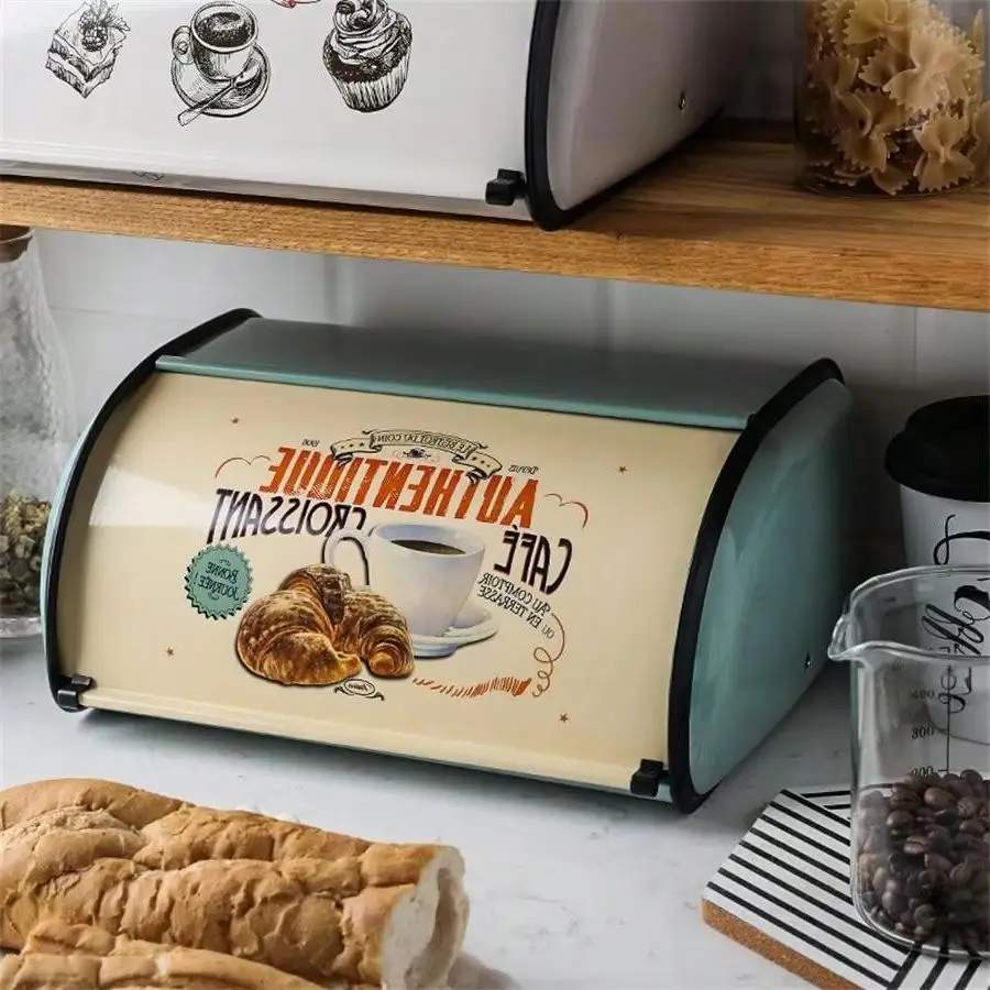 

Bread Storage Box Large Capacity Stainless Steel Bread Cake Dessert Box Seal Container Kitchen Storage Organizer Supplies