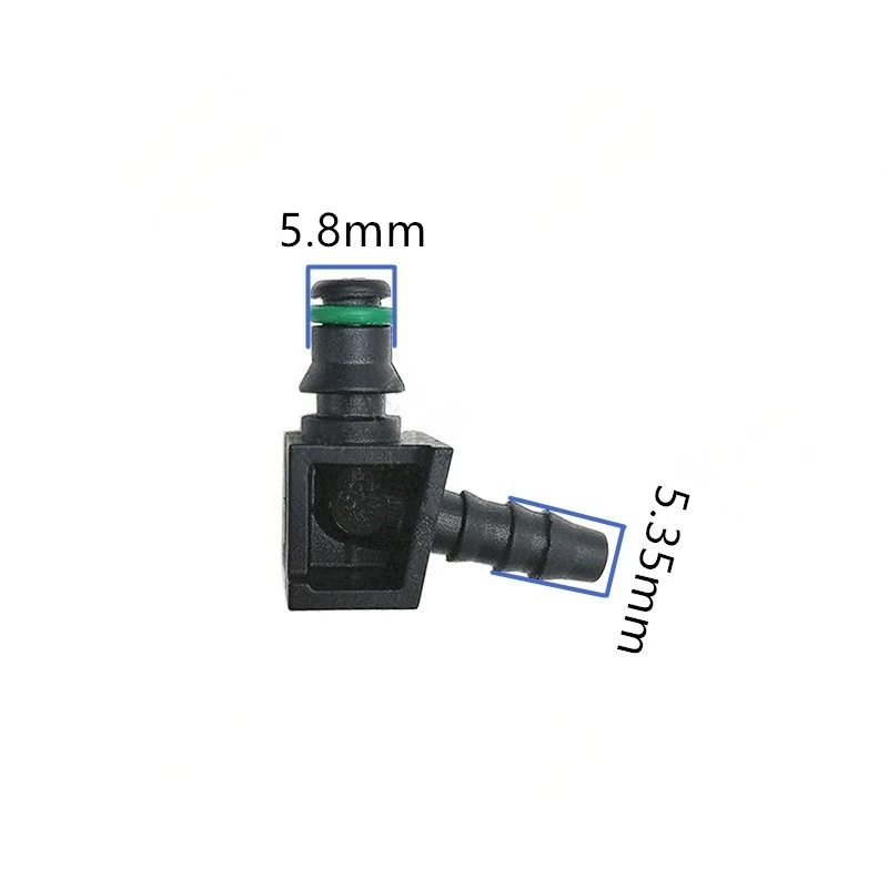 Rail Injector Return Oil Backflow Pipe Connector Tee connector L Type 45 degree SMALL Plastic connector 2pcs a lot