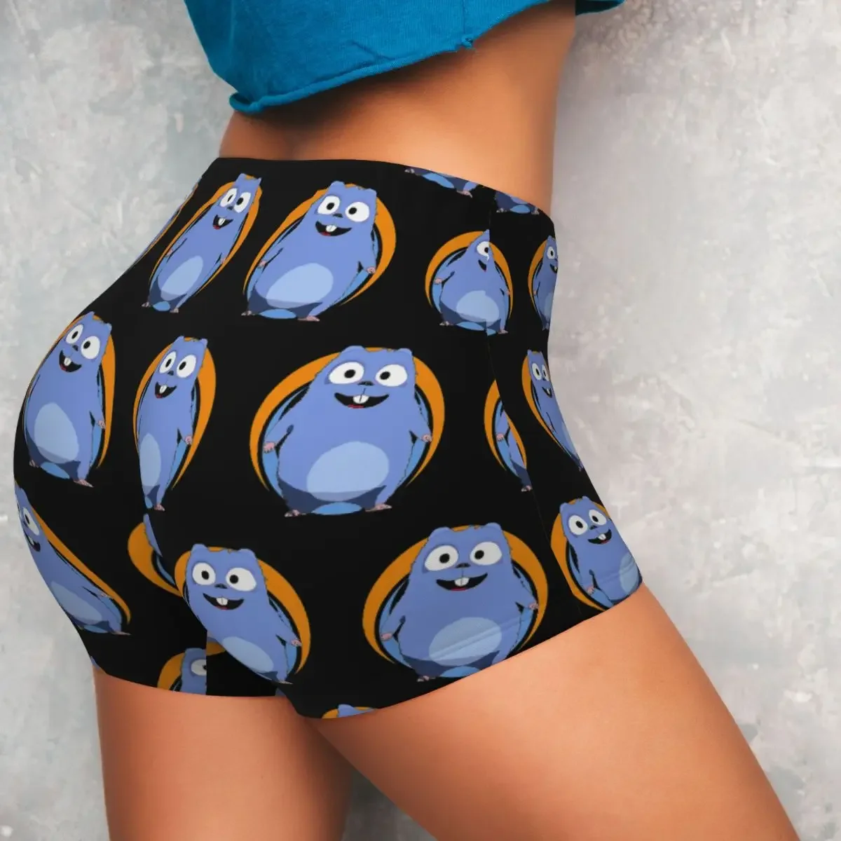 Custom Grizzy And The Lemmings Yoga Shorts Women Gym Workout Running Athletic Volleyball Biker Shorts