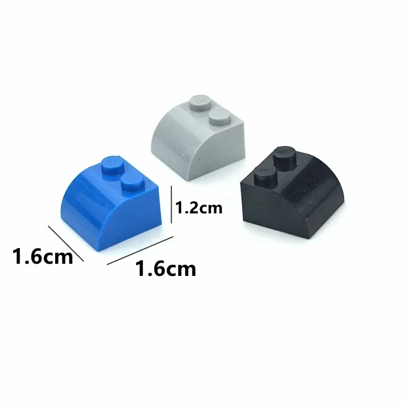 DIY Building Blocks  2x2 Arc Slope Thick Bricks Sloping Curved multiple colors Beveled classic parts 100pcs Compatible All brand