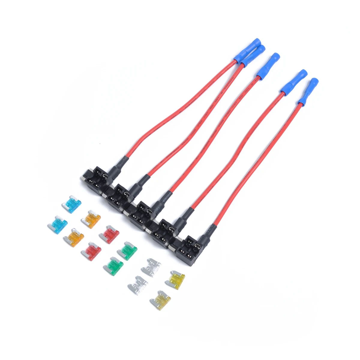

5 pcs 32V Mini Fuse Holder Low Profile Inline Fuse Tap Car Led Alarm Gps Cell In Line Splitter For Remote Starter Black