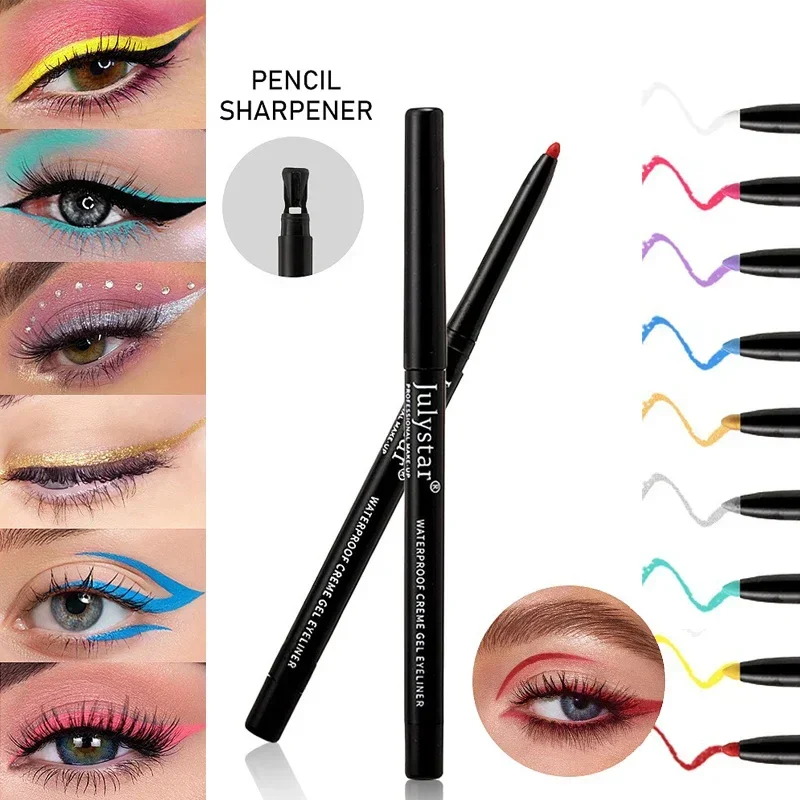 Colored Gel Eyeliner Long-lasting Waterproof Eyeliner Cream Pencil Eye Makeup Natural Not Blooming Fast Drying Glitter Eye Liner