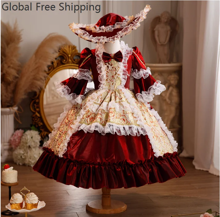 Höfliches Renaissance-Ballkleid im viktorianischen Stil für Kinder, Neujahrsbankett, Lolita-Abendkleid, Weihnachtsfeierkleid 2026