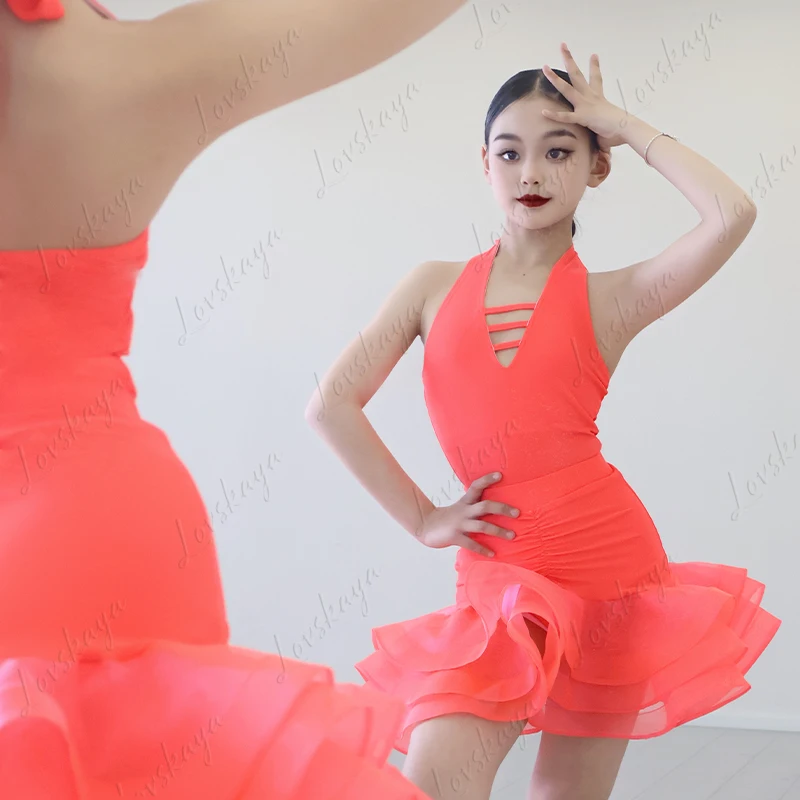 Lateinische Tanzkostüme für Mädchen, Performance-Kostüme für Kinder, neue Stile für Herbst und Winter, Trainings-Outfits für Mädchen