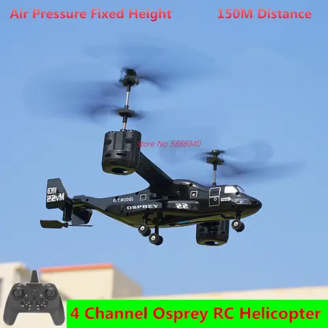 Simulation Osprey V22 Big RC Helicopter Model 2.4G 4CH 150M Fixed Height Function Hover Wireless Remote Control Fighter Boy Toy