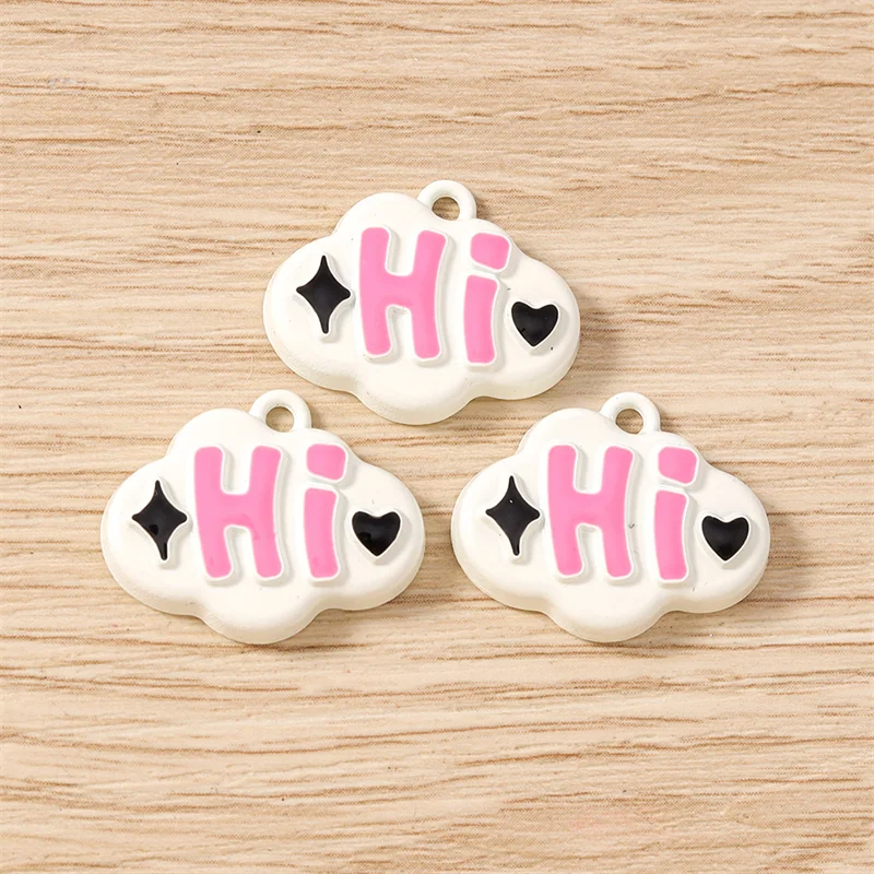 Tusember 10 Stück 18 x 22 mm Cartoon-bunte niedliche Hi-Charms für Frauen und Mädchen, niedliche Ohrringe, Schmuck, Halskette, Armband, DIY-Handwerk – Detail 11