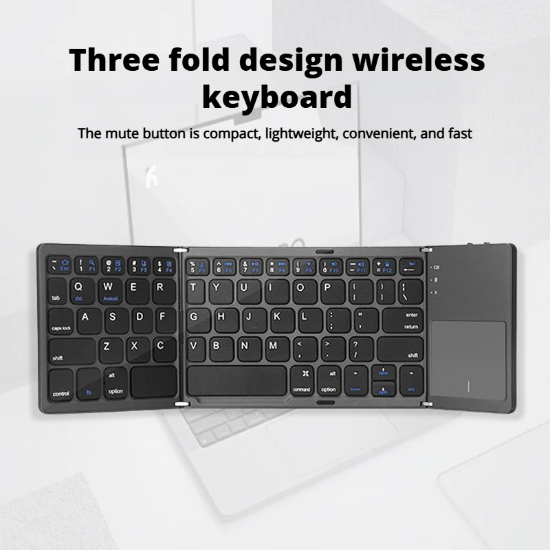 

Foldable Wireless 5.1bluetooth 5.1 Keyboard Rechargeable Folding Portable Keyboards For Pc Mac Smartphone Windows Ios Android