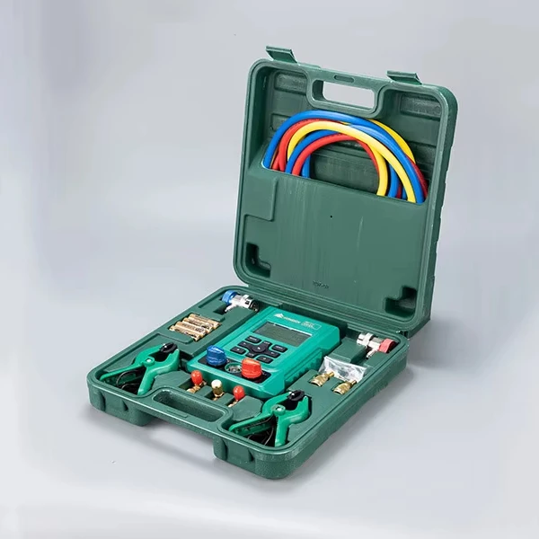 HONGSEN HS-370A Digital Manifold Gauge Set Pressure Tester AC Refrigerants Juego De Digitales Para Colectores R134a R22 R407c