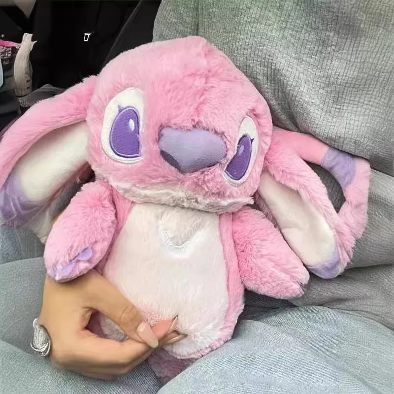 Kawaii Disney Stitch Angel Lotso Pooh Bear Plush Hand Warm Bottle Hot Water Bottles Winter Portable Warm Hand Bag Anime Toy Xmas