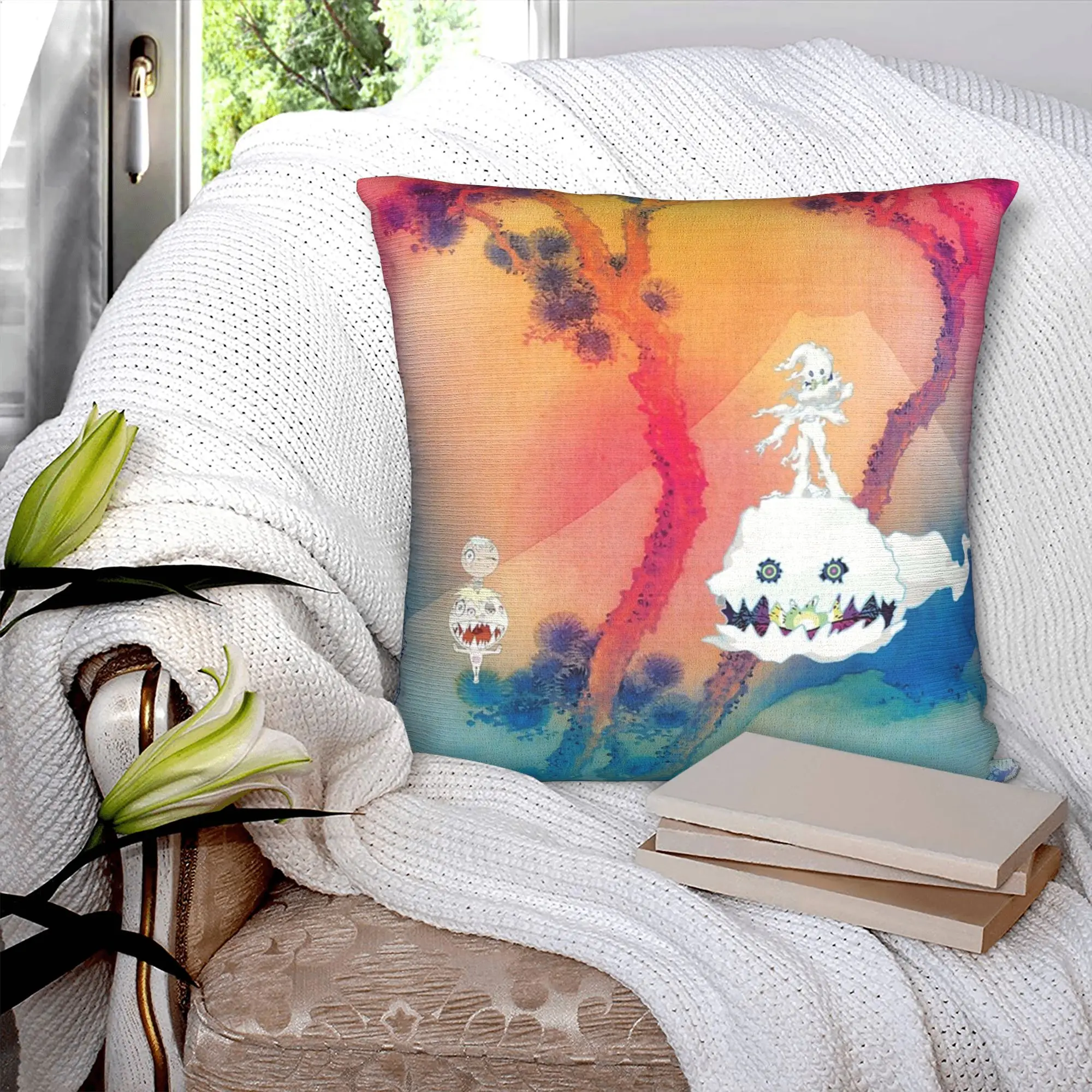 Kanye West Kids See Ghosts Pillow Decoration Modern  Chair Cushion Square Pillowcase