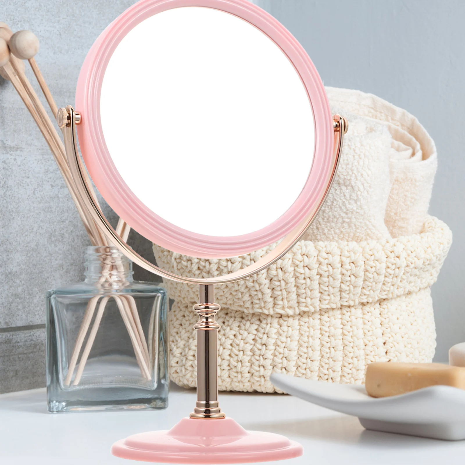 Double-Sided Round Makeup Mirror for Women Elegant Desktop Dressing Table Mirror High-End Material Clear Reflection Daily Use