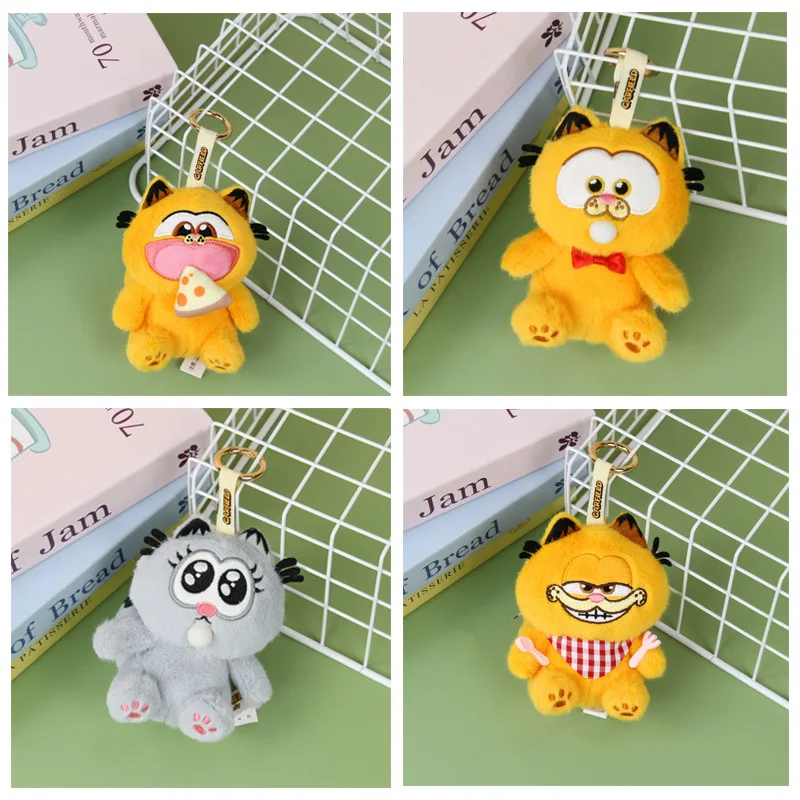 

Kawaii Garfield Pizza Plush Toy Pendant Cartoon Cotton Stuffed Dolls Keychain Cute Kitten Backpack Zipper Hangings Holiday Gifts