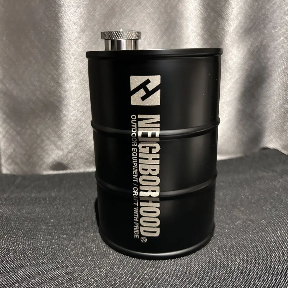 NEIGHBORHOOD Stainless Steel Cylinder Flask 750ml Portable Camping Hip Flask Oil Can Bottle