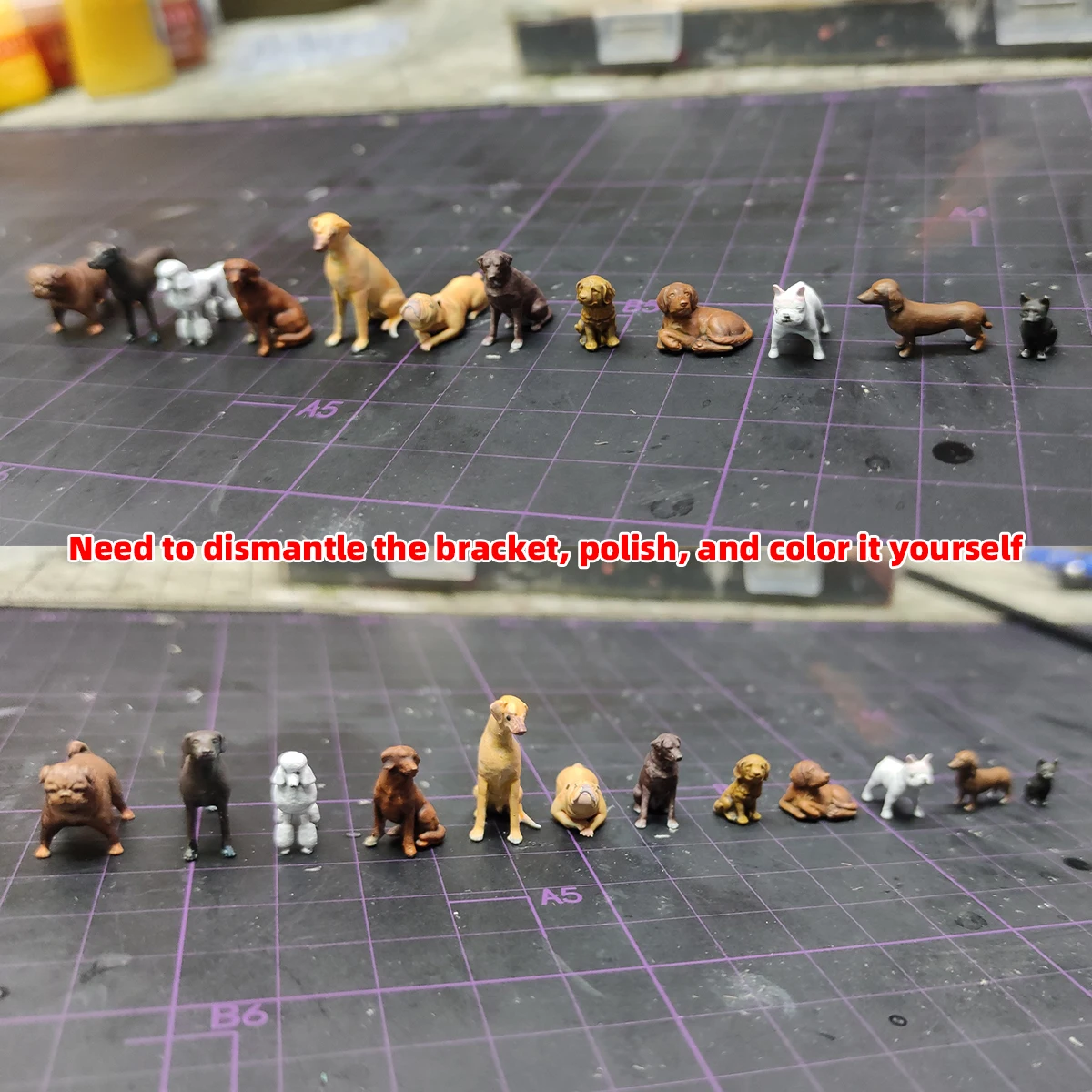 3D-Gedrucktes Harz-Tiermodellbausatz, Architektur-Diorama-Zubehör 1/35 1/48 1/64 1/72 1/87 1/150 Miniatur – Detail 1