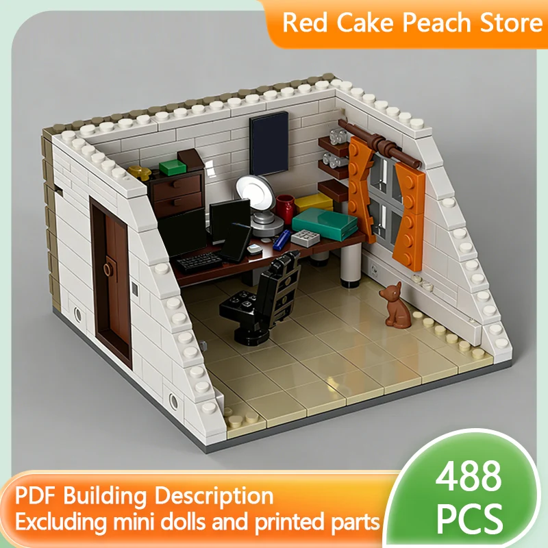 

Модель городской улицы MOC, строительные блоки, миниатюрная сцена рабочего пространства, модульная технология, детские праздничные подарки, конструктор для сборки
