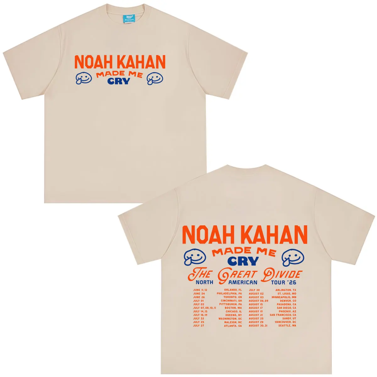 Noah Kahan The Great Divide Tour 2026 Graphic TShirt Men Women Aesthetic Trend Tee Summer Cotton Loose Casual T-shirts Fan Gifts