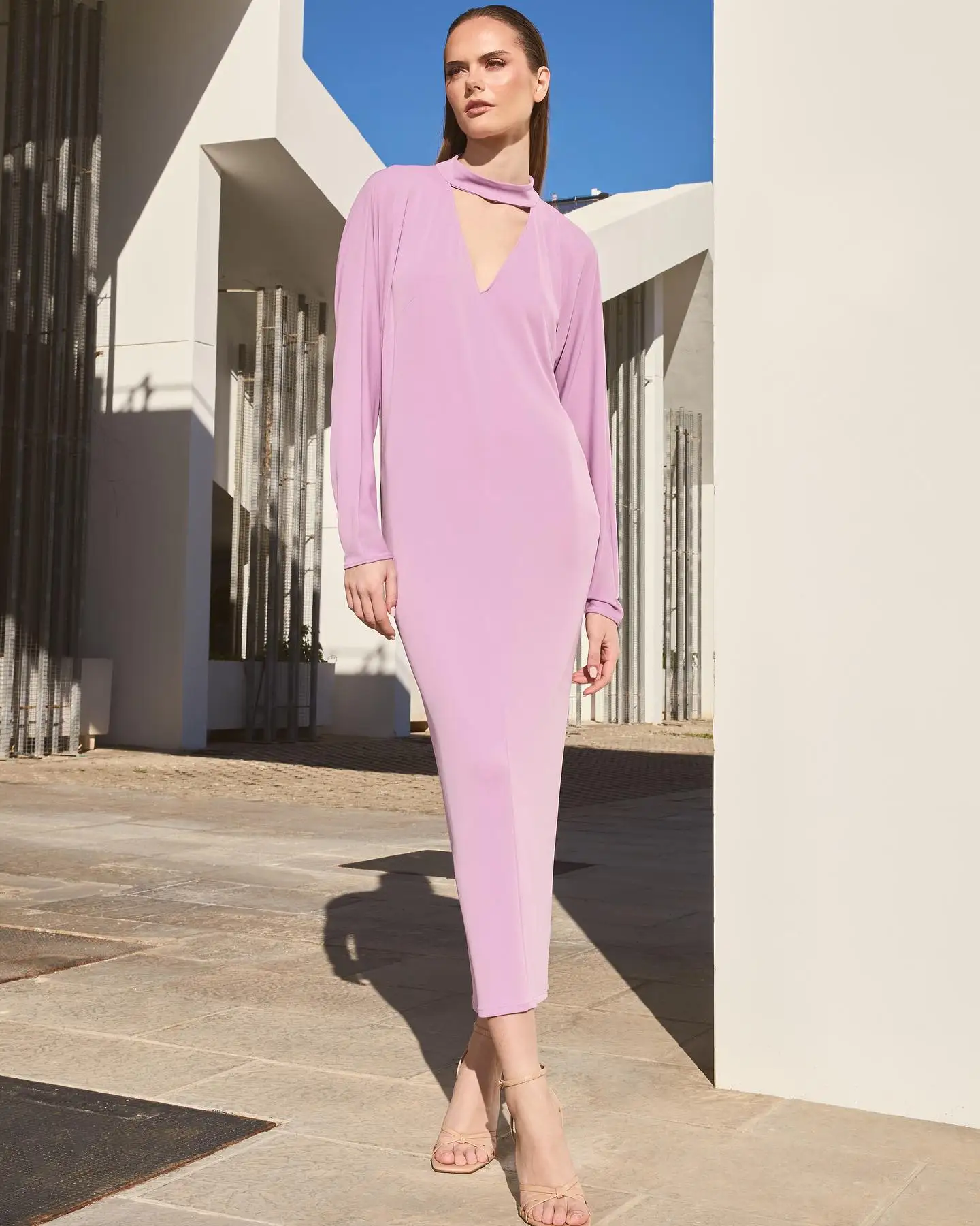 

Customized Modern Jersey Buttons Evening Dresses Delicate Long Sleeves Crew neck Celebrity Gowns Custom Made Vestido De Noche