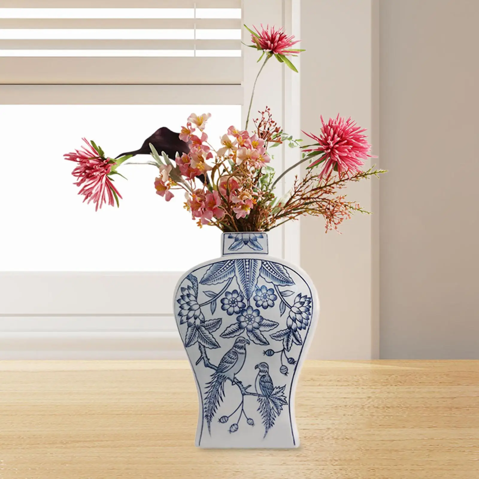 

Ceramic Flower Vase Collection Tabletop Ornament for Party Living Room Shelf