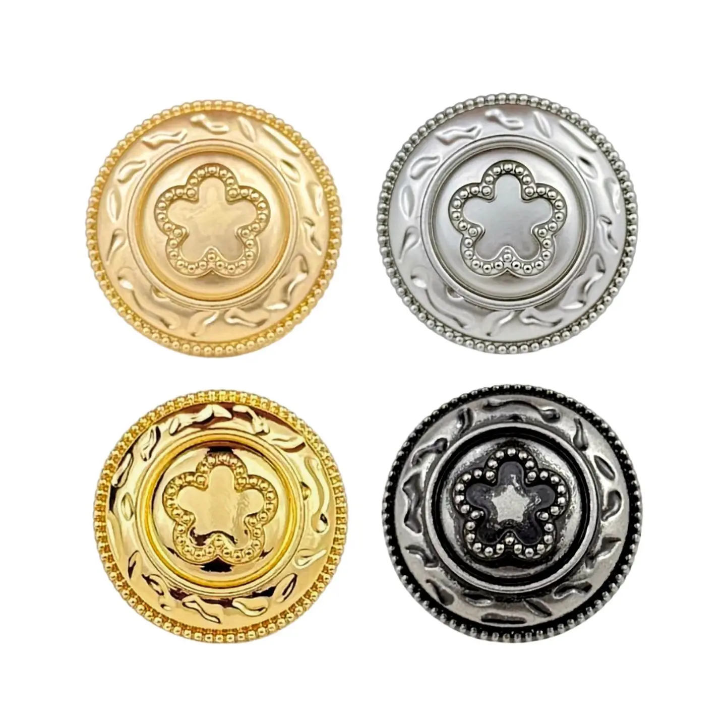 10 Stück Metallknöpfe, Bekleidungszubehör, Blumenmuster, hochwertige Knöpfe, DIY-Bastelmaterial, Nähzubehör, runde Knöpfe. – Detail 5