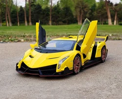 1:24 Lamborghini Poison Veneno Car Model Simulation Sports Car Diecast Pull Back Car Sound Light For Boy Gift Collection